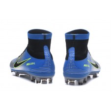Nike Mercurial - Chaussures De Foot Nouveau 2018 Nike Mercurial Superfly V SX Neymar FG Argent Blue Online